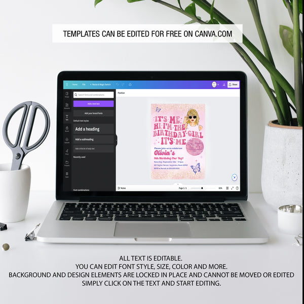 Taylor Swift Birthday Invitation | Editable | Printable | Ollie + Hank