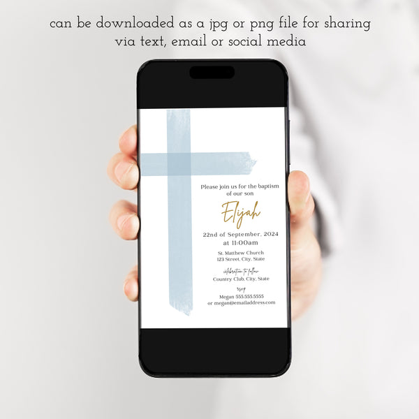 Template For Baptism Invitation | Ollie + Hank