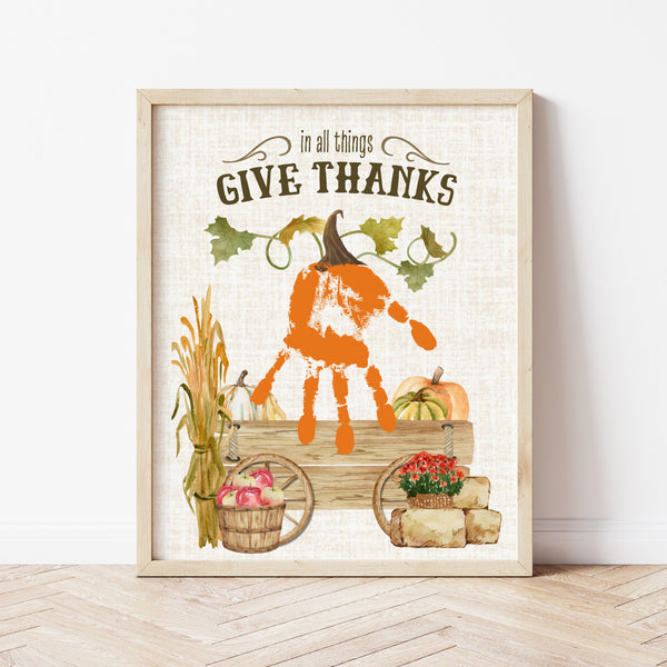 Thanksgiving Handprint Craft | In All Things Give Thanks | Ollie + Hank
