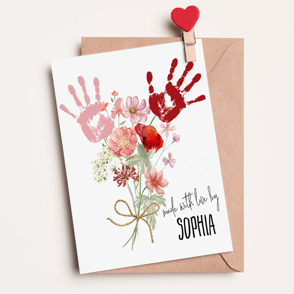 Flower Handprint Craft | Valentine Handprint Art | Ollie + Hank