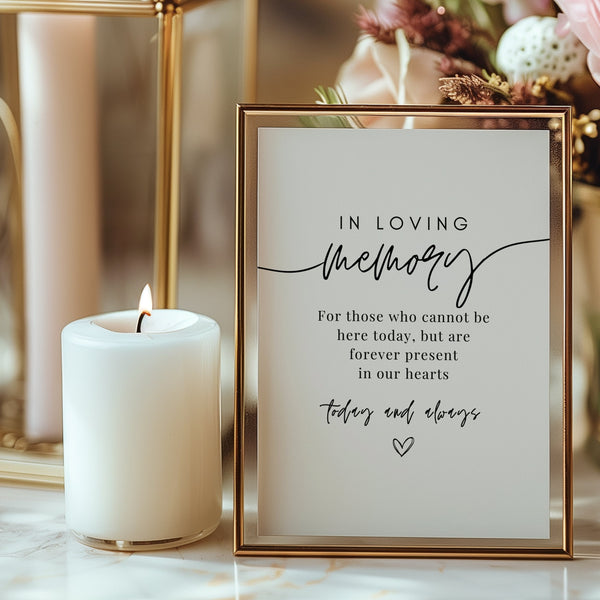 In Loving Memory Sign | Wedding Memorial Sign | Ollie + Hank