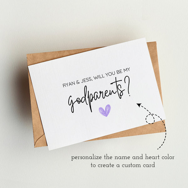 Will You Be My Godparent Card | Godparent Proposal Card | Ollie + Hank