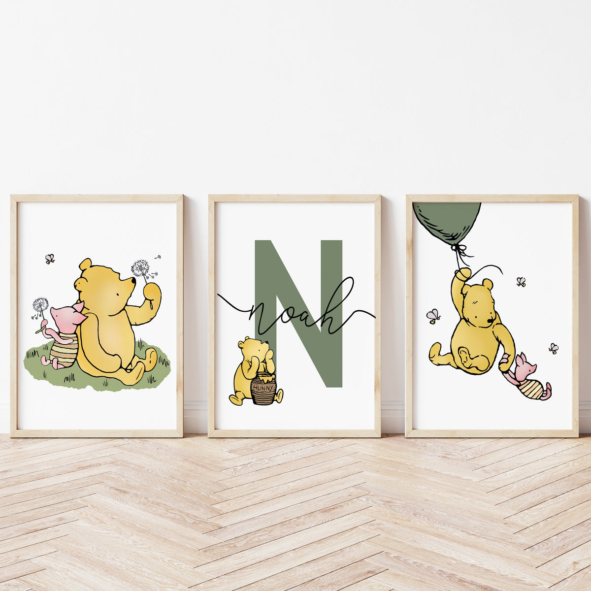 Winnie The Pooh Nursery Prints Personalized Name Wall Art Ollie