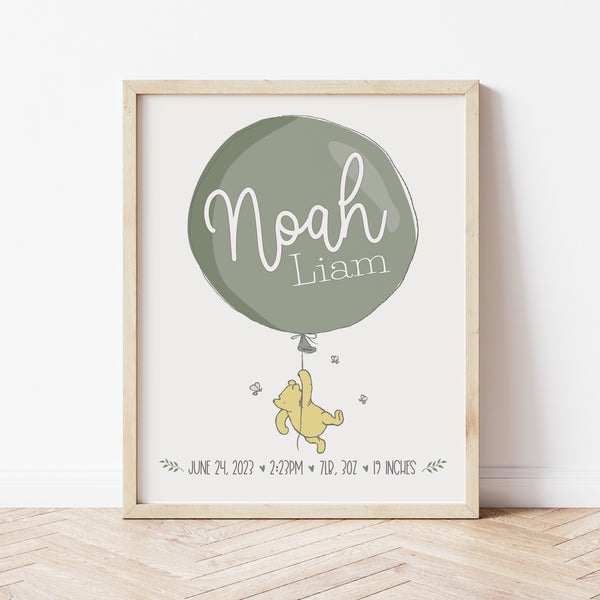 Winnie The Pooh Wall Art | Baby Name Wall Art | Ollie + Hank