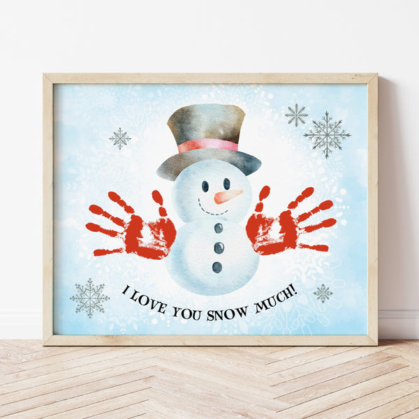 Winter Handprint Art | Snowman Handprint Craft | Ollie + Hank