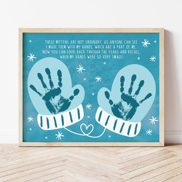 Winter Handprint Crafts | Handprint Mitten Craft