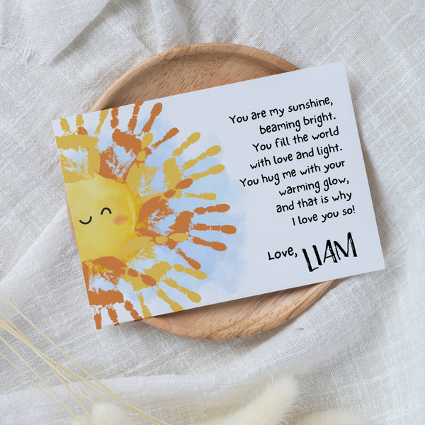 Handprint Mothers Day Craft | You Are My Sunshine Craft | Ollie + Hank