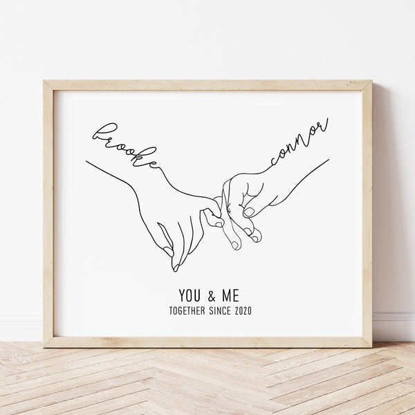 Anniversary Gift For Boyfriend | Holding Hands Print | Ollie + Hank