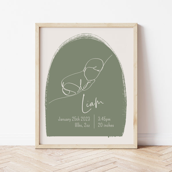 Baby Name Wall Art | Boho Baby Name Print | Ollie + Hank