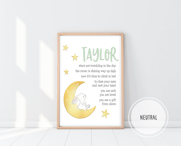 Baptism Gift Baby | Bedtime Blessing Print | Ollie + Hank