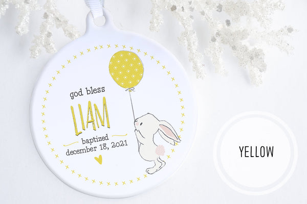 Baptism GIfts For A Baby Boy | Bunny Blessing Baptism Ornament | Ollie + Hank
