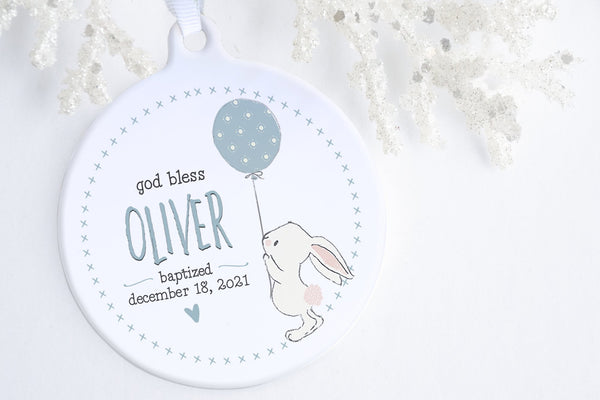 Baptism GIfts For Baby | Bunny Blessing Baptism Ornament | Ollie + Hank