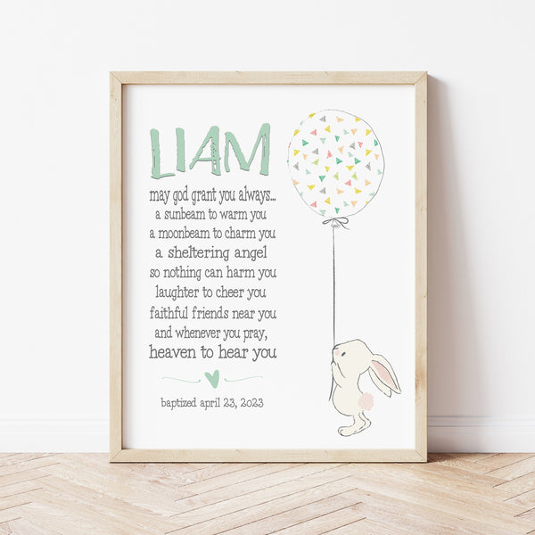 Baptism Gifts For Boys | Irish Blessing Nursery Print | Ollie + Hank