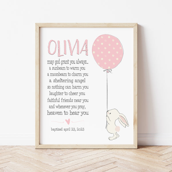 Baptism Gifts For Girls | Irish Blessing Nursery Print | Ollie + Hank