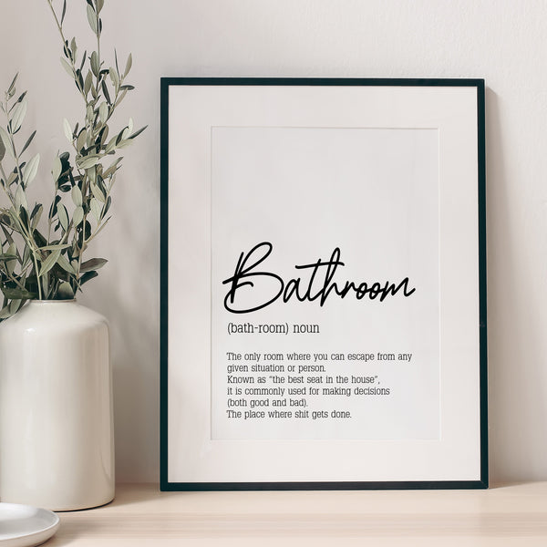 Bathroom Printable Wall Art | Bathroom Definition Print | Ollie + Hank
