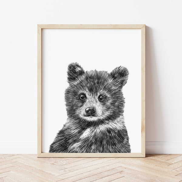 Woodland Nursery Prints | Bear Art Print | Ollie + Hank