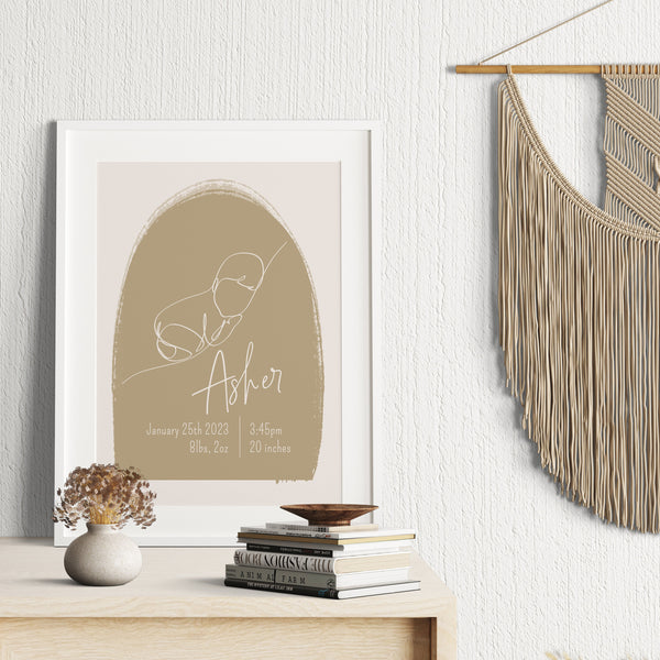 Baby Name Wall Art | Boho Baby Name Print | Ollie + Hank