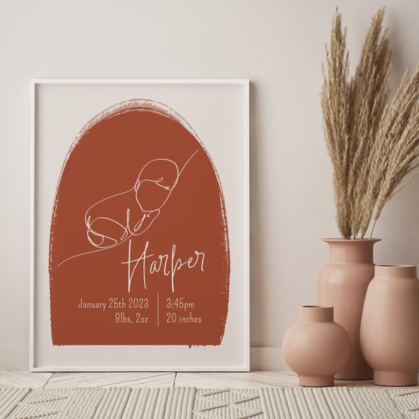 Baby Name Wall Art | Boho Baby Name Print | Ollie + Hank