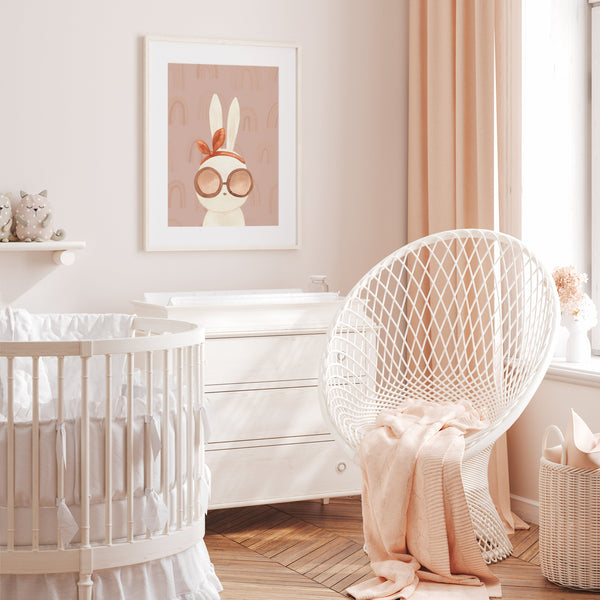 Bunny Wall Art | Boho Bunny Print | Ollie + Hank