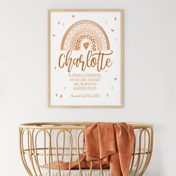 Baptism Gift For Baby Girl | Boho Rainbow Print | Ollie + Hank