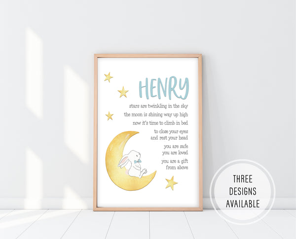 Christening Gift Boy | Bedtime Blessing Print | Ollie + Hank