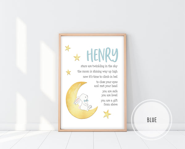 Christening Gift For Boy | Bedtime Blessing Print | Ollie + Hank