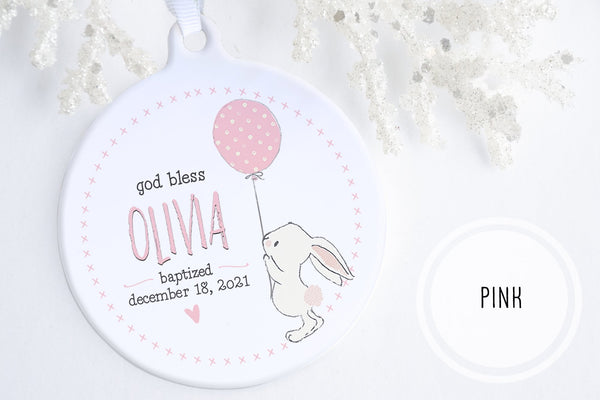 Christening Gifts For Girls | Bunny Blessing Baptism Ornament | Ollie + Hank