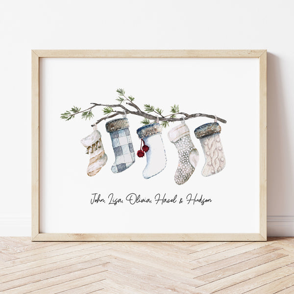 Christmas Gift For Family Ideas | Personalized Family Christmas Stockings Print