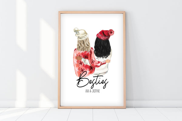 Christmas Gift For Your Best Friend | Christmas Besties Print | Ollie + Hank