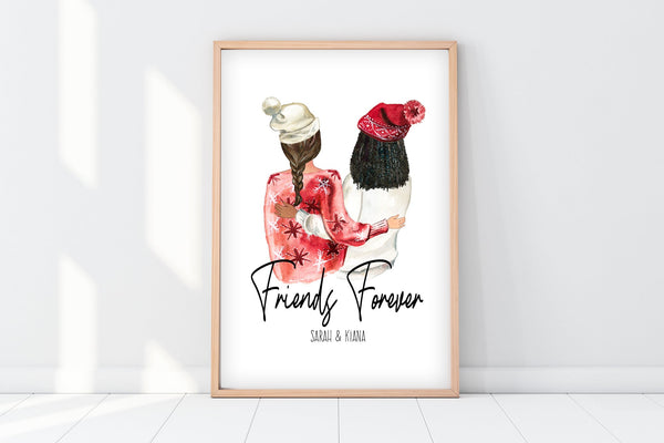Christmas Present Ideas For Best Friend | Christmas Besties Print | Ollie + Hank
