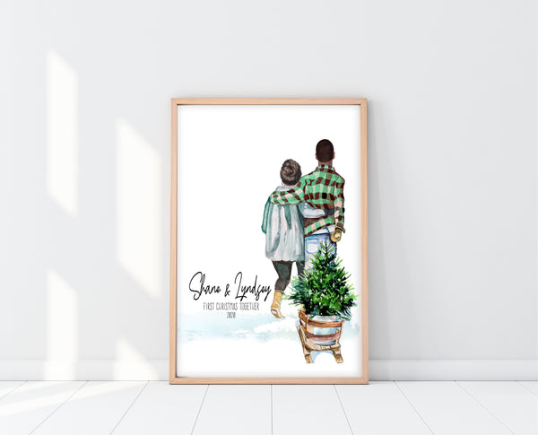 Couples Christmas Gift Ideas | First Christmas Together Print | Ollie + Hank