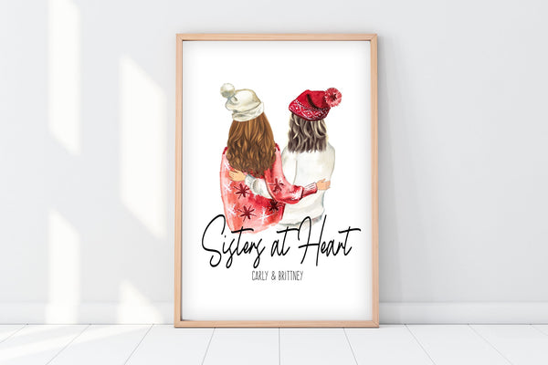 Cute Christmas Gift For Best Friend | Christmas Besties Print | Ollie + Hank