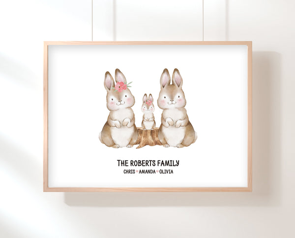 Easter Decor Printables | Bunny Family Print | Ollie + Hank