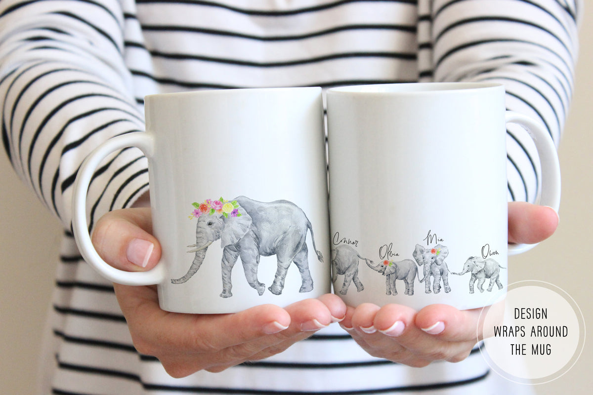 Mom to son Coffee Mugs, Elephant painting, I always have you