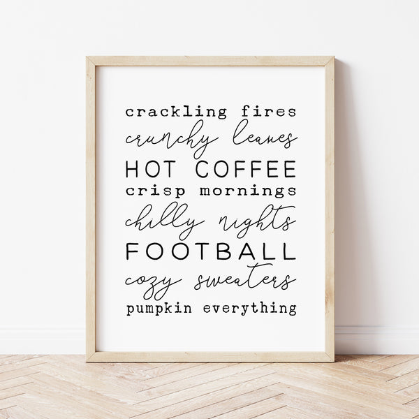 Fall Wall Decor | Fall Favorite Things Print | Ollie + Hank
