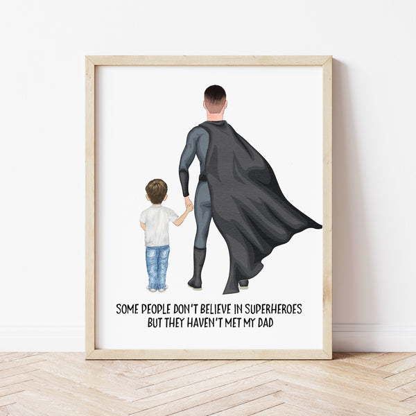 Father's Day Gift From Kids | Superhero Dad Print | Ollie + Hank