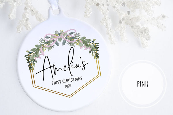 First Christmas Baby Ornament Personalized | Ollie + Hank