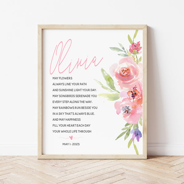 First Holy Communion Gifts For A Girl | Blossom Blessing Print | Ollie + Hank