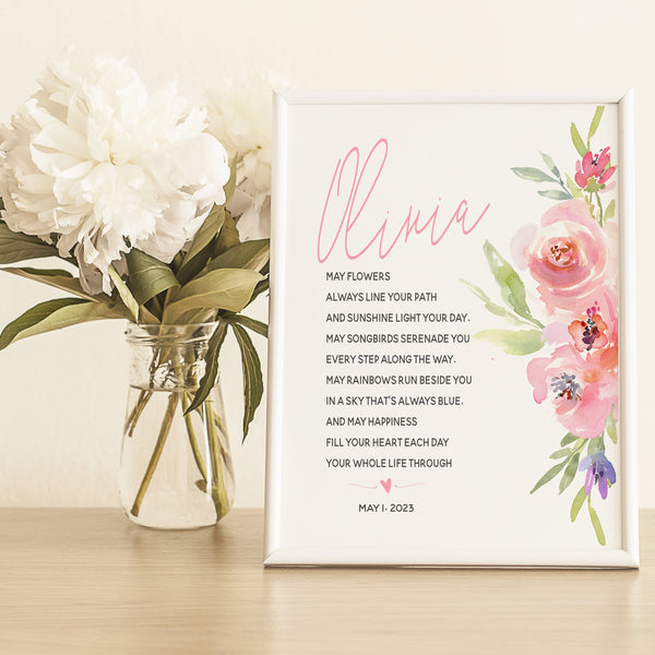 First Holy Communion Gifts For A Girl | Blossom Blessing Print | Ollie + Hank