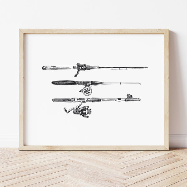Fishing Wall Art | Fishing Rod Art | Ollie + Hank