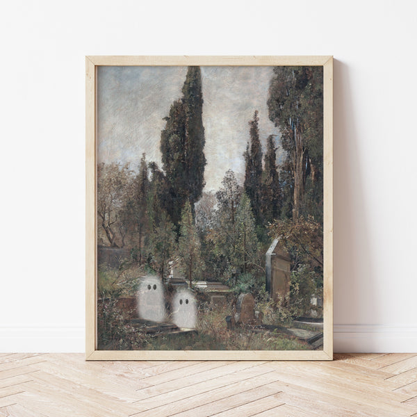 Ghost Artwork | Ghost In Cemetery Print | Ollie + Hank