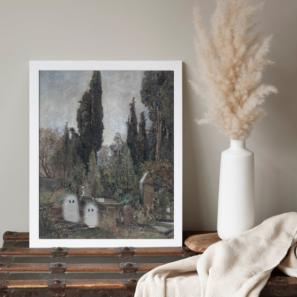 Ghost Artwork | Ghost In Cemetery Print | Ollie + Hank