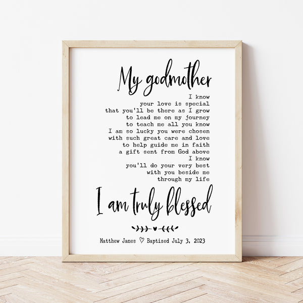Godmother Poem | Godmother Gifts From Godchild | Ollie + Hank