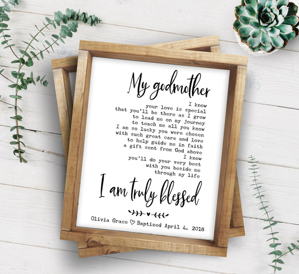 Godmother Poem | Godmother Gifts From Godchild | Ollie + Hank