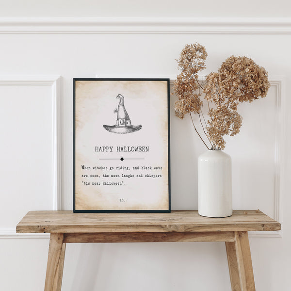 Halloween Wall Art | Halloween Book Page Print | Ollie + Hank