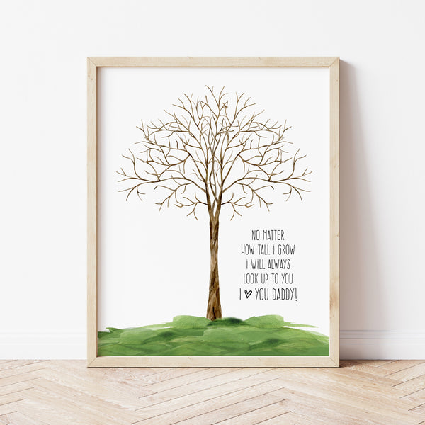 Handprint Art For Dad | No Matter How Tall I Grow Print | Ollie + Hank