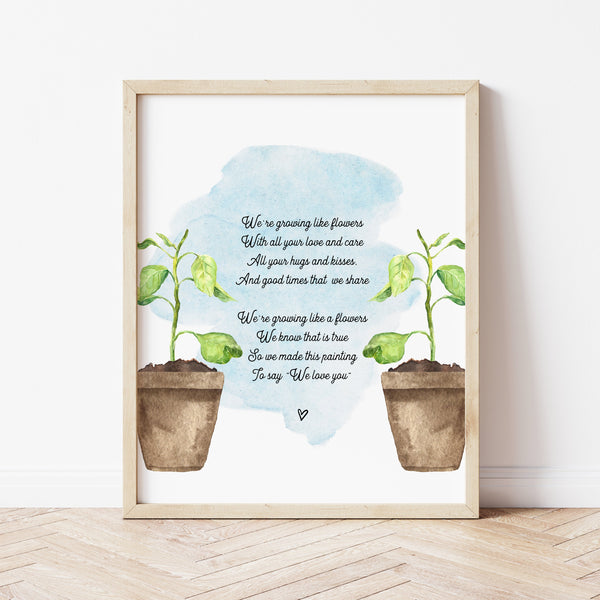 Handprint Art For Mom | I'm Growing Like A Flower Print | Ollie + Hank