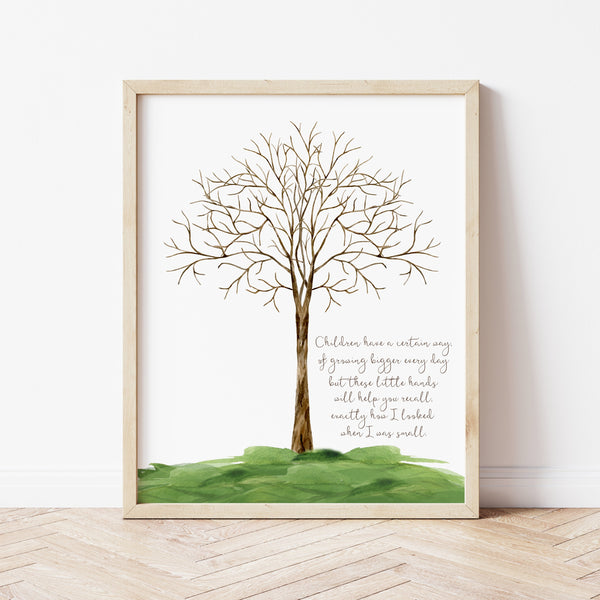 Handprint Art Ideas | Child Hand Print Tree Poster | Ollie + Hank