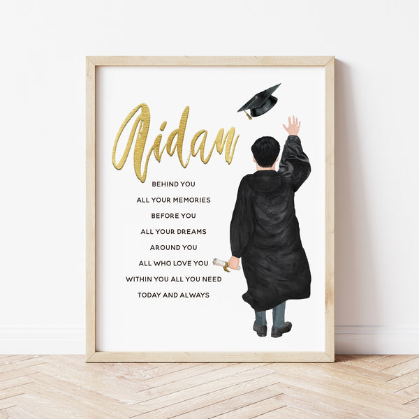 High School Graduation Gift Ideas For Him | Graduation Poem Print | Ollie + Hank