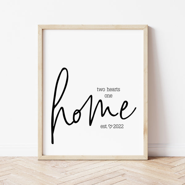 Home Established Sign | Two Hearts One Home | Ollie + Hank